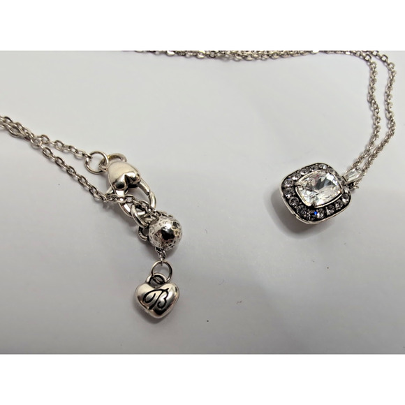 brighton swarovski necklace silver chain square pendant - Picture 8 of 8